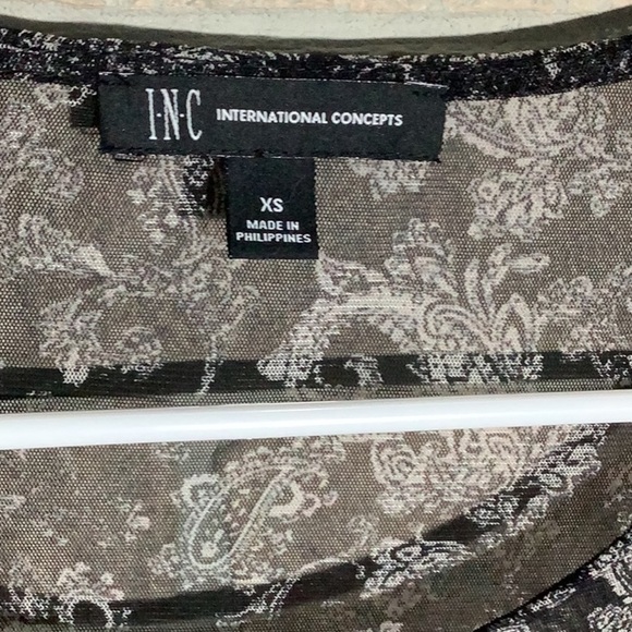 INC International Concept NEW - Sz XS - 2pc tank top and paisley mesh top layer - Picture 5 of 7